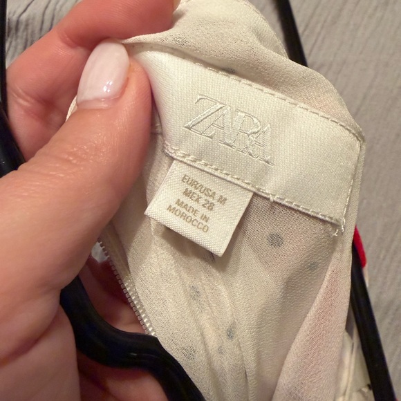 Zara Cream and Red Polka Dot Blouse - Picture 2 of 3